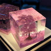 Sakura tree, deer, epoxy resin lamp ( Best Gift 🎁 )