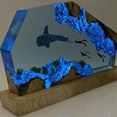 Scuba Diving Resin Lamp | Whaleshark Wood Resin Lamp | Personalized Resin Night Light | Ocean-Inspired Resin Lamp | Gifts for her( Best Gift 🎁 )
