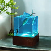 Diver & Coral Reef Resin Lamp Unique Night Light for Ocean Decor