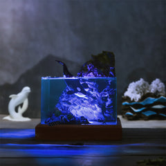 Orca & Diver Resin Lamp Handmade Night Light for Ocean Lover