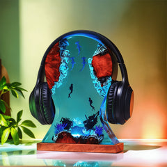 Hammerhead Shark Resin Headphone Stand Underwater-Themed Night Lamp