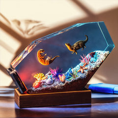 Otter-Inspired Resin Lamp Marine Life Handmade Night Light for Desk Decor