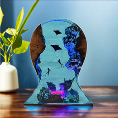 Manta Ray Resin Headset Stand Unique Gaming Accessory & LED Decor