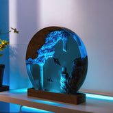 Manta Ray Round Resin Lamp Ocean Glow Night Light for Living Room