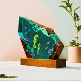 Seahorse & Blue Tang Resin Lamp Ocean-Themed Glow for Marine Lovers