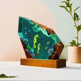Seahorse & Blue Tang Resin Lamp Ocean-Themed Glow for Marine Lovers