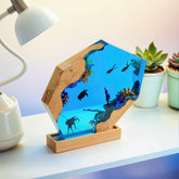 Dolphin & Sea Turtle Resin Lamp Handcrafted Coastal Decor for Living Room