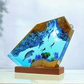 Diver & Seal Resin Lamp Handmade Oceanic Light for Living Room