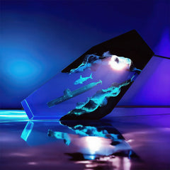 Shark & Submarine Resin Lamp Unique Irregular Night Light for Boys’ Room