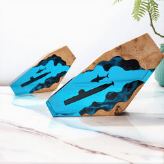 Shark & Submarine Resin Lamp Unique Irregular Night Light for Boys’ Room