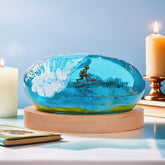Ocean Surfing Resin Night Light Handmade LED Lamp for Coastal Bedroom Decor