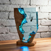 Diver-Inspired Resin Lamp Irregular Ocean Night Light