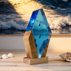 Marine-Themed Resin Lamp Hypnotic Ocean Epoxy Art Light for Home Decor