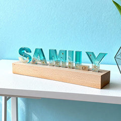 Beach-Themed Wooden Resin Lamp Coastal Letter Night Light for Home Decor