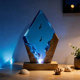 Marine-Themed Resin Lamp Hypnotic Ocean Epoxy Art Light for Home Decor