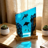 Deep-Sea Resin Wood Lamp Irregular Underwater Trio Night Light for Bedroom Decor