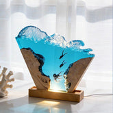 Octopus & Explorer-Themed Resin Lamp Deep-Sea Art Decor for Office