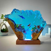 Mermaid & Dolphin Resin Lamp Ocean Theme Night Light for Bedroom Decor