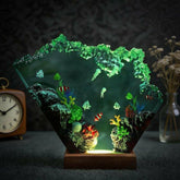 Ocean Theme Epoxy Resin Lamp Handmade Wave Glow for Living Room