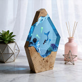 Mermaid & Jellyfish Resin Lamp Handcrafted Ocean Decor Gift for Her