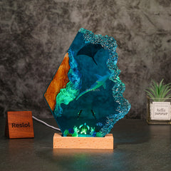 Manta & Hammerhead Shark Resin Lamp Ocean Explorer Night Light for Bedroom