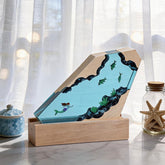 Mermaid & Coral Resin Wood Lamp Ocean Theme Art Decor Gift