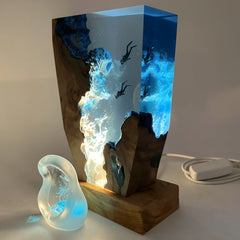 Diver frozen in light, Night Light, Scuba Diving Deep Sea Exploration( Best Gift 🎁 )