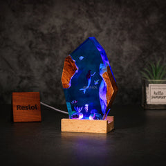Mermaid & Jellyfish Resin Lamp Irregular Ocean Night Light for Home Decor
