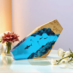 Ocean-Themed Resin Night Light Mesmerizing Glow for Beach House
