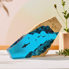 Ocean-Themed Resin Night Light Mesmerizing Glow for Beach House