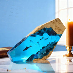 Ocean-Themed Resin Night Light Mesmerizing Glow for Beach House