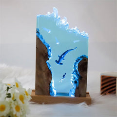 Hammerhead Shark and Diver Resin Night Light，Resin Lamp （ Best Gift 🎁 ）