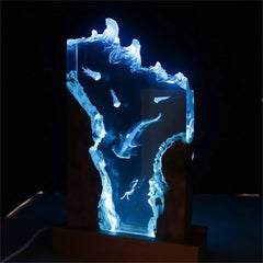 Hammerhead Shark and Diver Resin Night Light，Resin Lamp （ Best Gift 🎁 ）