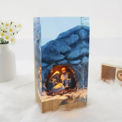 Nativity, jesus, wood carving, stone carving, epoxy resin lamp （ Best Gift 🎁 ）