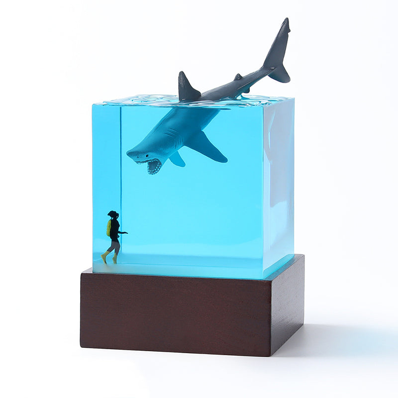 Diver & Coral Reef Resin Lamp Unique Night Light for Ocean Decor