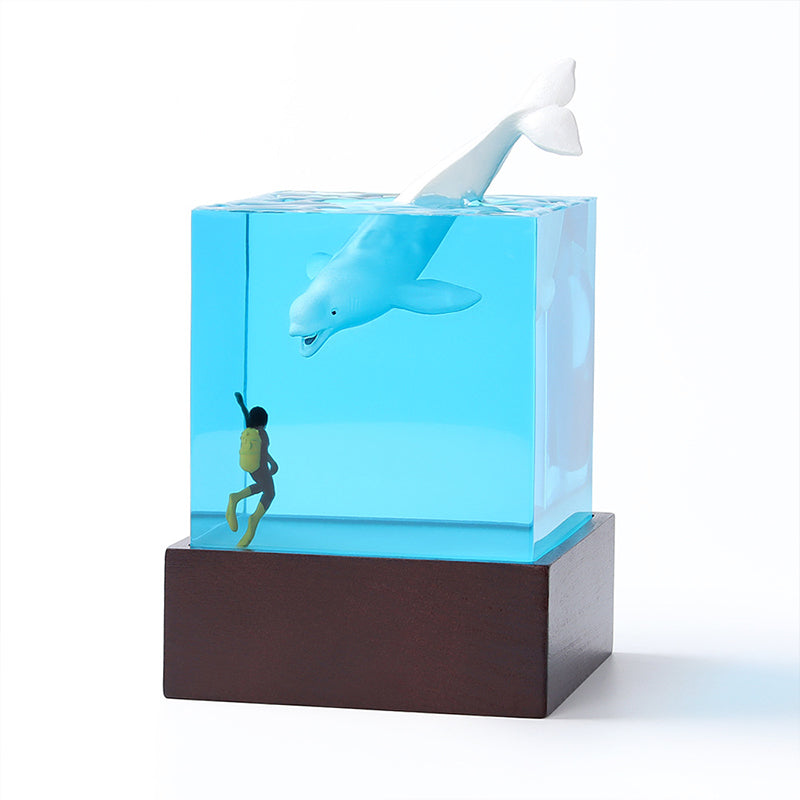 Diver & Coral Reef Resin Lamp Unique Night Light for Ocean Decor