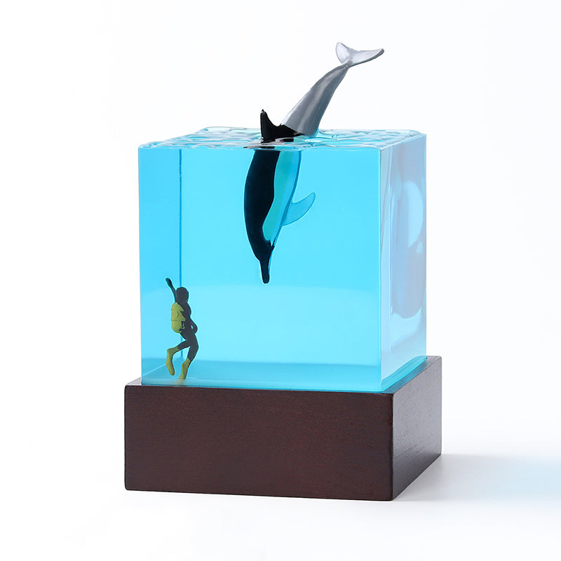 Diver & Coral Reef Resin Lamp Unique Night Light for Ocean Decor