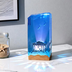 Diver Ocean Resin Lamp Handmade Nautical Night Light for Home Decor