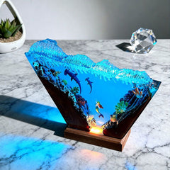 Hammerhead Shark & Mermaid Resin Lamp Irregular Nautical-Themed Ambient Light
